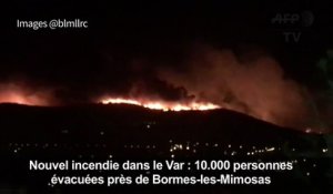 Incendie nocturne dans le Var: près de 10.000 personnes évacuées