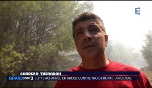 Incendies : lutte acharnée en Grèce contre trois incendies