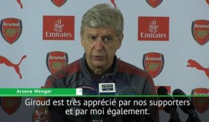 Arsenal - Wenger: "Giroud est très apprécié"