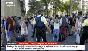 Une femme témoigne de ce qu'elle a vu après le passage de la camionnette à Barcelone - Regardez