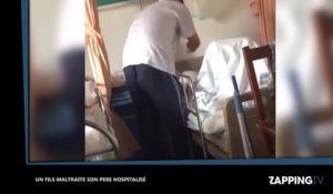 Un homme maltraite son père de 86 ans hospitalisé (vidéo)