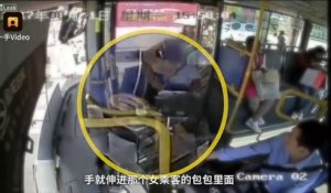 Ce chauffeur de bus vire un pickpocket en action ! Bien vu !