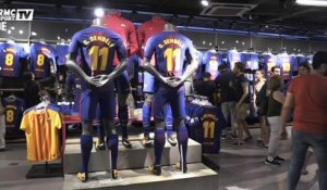 Le maillot d’Ousmane Dembélé disponible à la vente dans la boutique du Barça