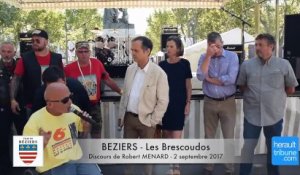 BEZIERS - BRESCOUDOS - DISCOURS DE ROBERT MENARD - 2 septembre 2017