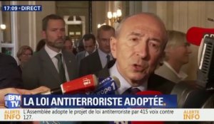 Loi antiterroriste adoptée: "Je suis content, je crois que ce texte va protéger les Français", estime Collomb