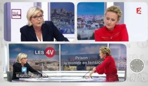 Les 4 Vérités - Marine Le Pen "soutient totalement le personnel pénitentiaire"