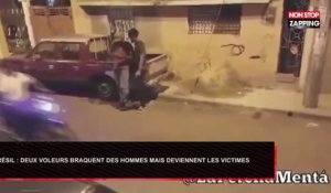 Brésil : Deux voleurs braquent des hommes, mais deviennent les victimes (Vidéo)