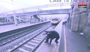 Une femme empêche de justesse un homme de sauter sous un train (Vidéo)