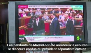 Catalogne: les Madrilènes réagissent au discours de C.Puigdemont