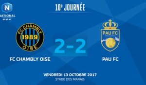 J10 : FC Chambly - Pau FC (2-2), le résumé