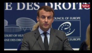 Macron devant la CEDH: « On ne sert pas la cause des réfugiés (...) en se refusant au renvoi »