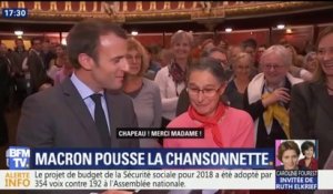 Macron pousse la chansonnette à l'opéra de Strasbourg