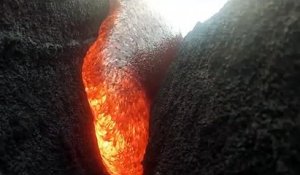 Quand de la lave en fusion avale une caméra GoPro... Volcan filmé de trop pret