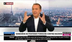 EXCLU - Geneviève de Fontenay: "J'envoie des SMS à Emmanuel Macron, mais il a un coffre-fort à la place du coeur" - VIDE