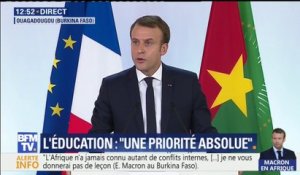 Au Burkina Faso, Macron prône la "scolarisation obligatoire des jeunes filles"