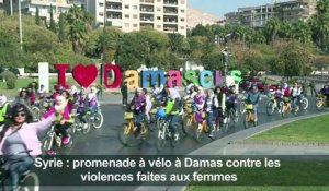 Syrie: promenade à vélo contre les violences faites aux femmes
