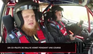 Un co-pilote de rallye vomit pendant une course (vidéo)