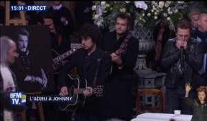 La cérémonie pour Johnny Hallyday s’achève sur "La musique que j’aime"
