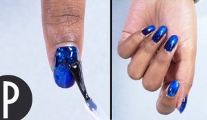 Tuto: Nails blue glitter