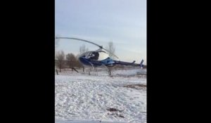 Crash d'un hélicoptère au décollage