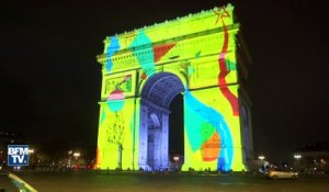 Avant le feu d'artifice du nouvel an, répétition générale sur les Champs-Elysées