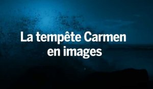 Images de la tempête Carmen, vue par les caméras amatrices
