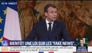 Voeux à la presse : Macron propose "un système de fondation entre actionnaires et rédactions"