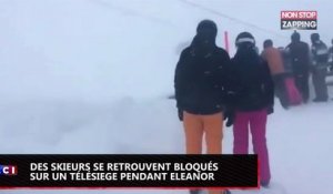 Des skieurs bloqués sur un télésiège en pleine tempête Eleanor (Vidéo)