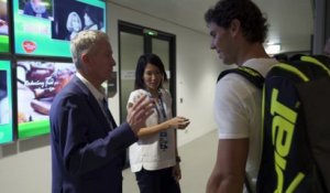 Open d'Australie 2018 - Rafael Nadal à Melbourne, son premier entrainement sur le Rod Laver Arena de l'Australian Open