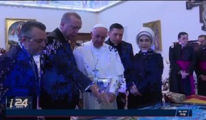 Le président Recep Tayyip Erdogan reçu par le pape François en Italie