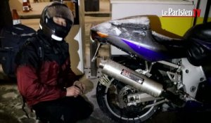 Neige en Ile-de-France: ils fabriquent des chaines pour leur moto