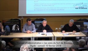 Conseil d'administration des Amis du Fort de Brescou 2018