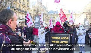 Paris :manifestation de soutien à ATTAC après la plainte d'Apple