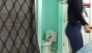 Un homme piège sa femme pour ne plus avoir à baisser la cuvette des toilettes (Vidéo)