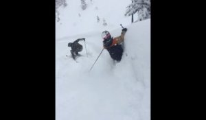 Ce skieur mange le mur de neige dans le virage... OUCH