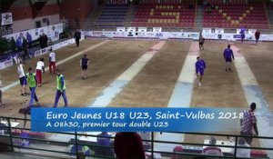 Premières parties de poules, double U23, Euro Jeunes, Saint-Vulbas 2018