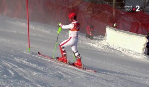 JO 2018 : Ski alpin - Slalom Hommes. Marcel Hirscher est parti à la faute !