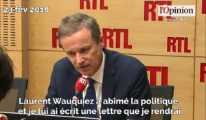Enregistrements : le message de Nicolas Dupont-Aignan à Laurent Wauquiez