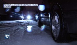 Dans l'Hérault, la neige coince des automobilistes dans leurs voiture