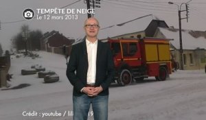 Tempête de neige le 12 mars 2013 dans le nord de la France.