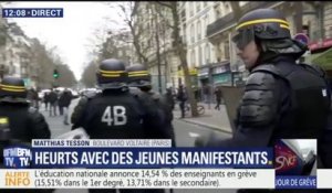 Des casseurs perturbent la manifestation parisienne : des projectiles et des vitrines brisées