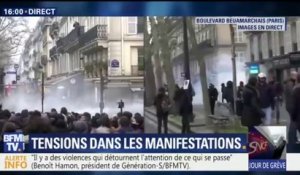 A Paris, des heurts en tête de cortège de la manifestation