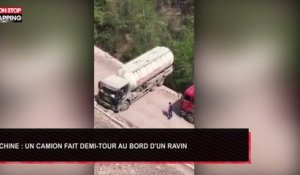 Chine : Un camion fait un demi-tour au bord d’un ravin (Vidéo)