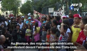 Manifestation anti-Trump de migrants au Mexique