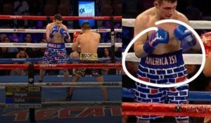Ce boxeur américain avec un mur sur son short a été battu par un Mexicain