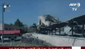 La TV syrienne montre un centre touché par une frappe