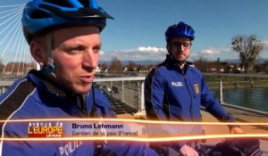La patrouille franco-allemande de l'Eurodistrict, nouvelle police de proximité à vélo