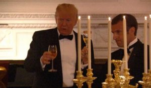 Trump et Macron trinquent à leur "amitié"