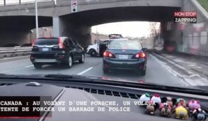 Canada : un voleur de Porsche veut forcer un barrage de police (vidéo)