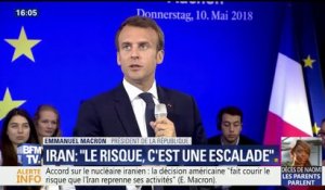 Nucléaire iranien : "N'abandonnons pas ce que nous avons fait et évitons toute escalade" dit Macron